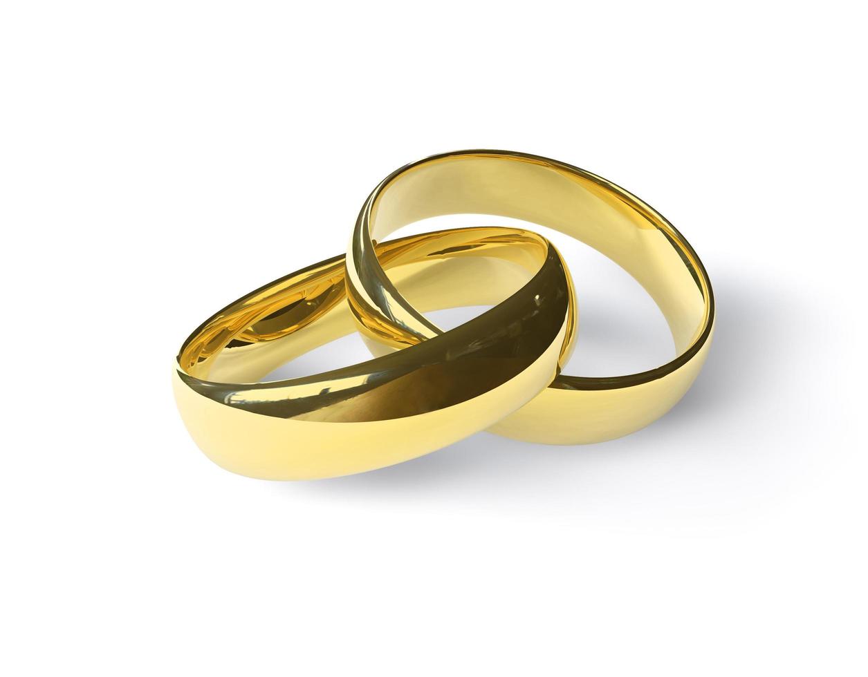casal anéis de casamento de ouro abstrato luxo círculos de luz holofote efeito de luz em branco foto