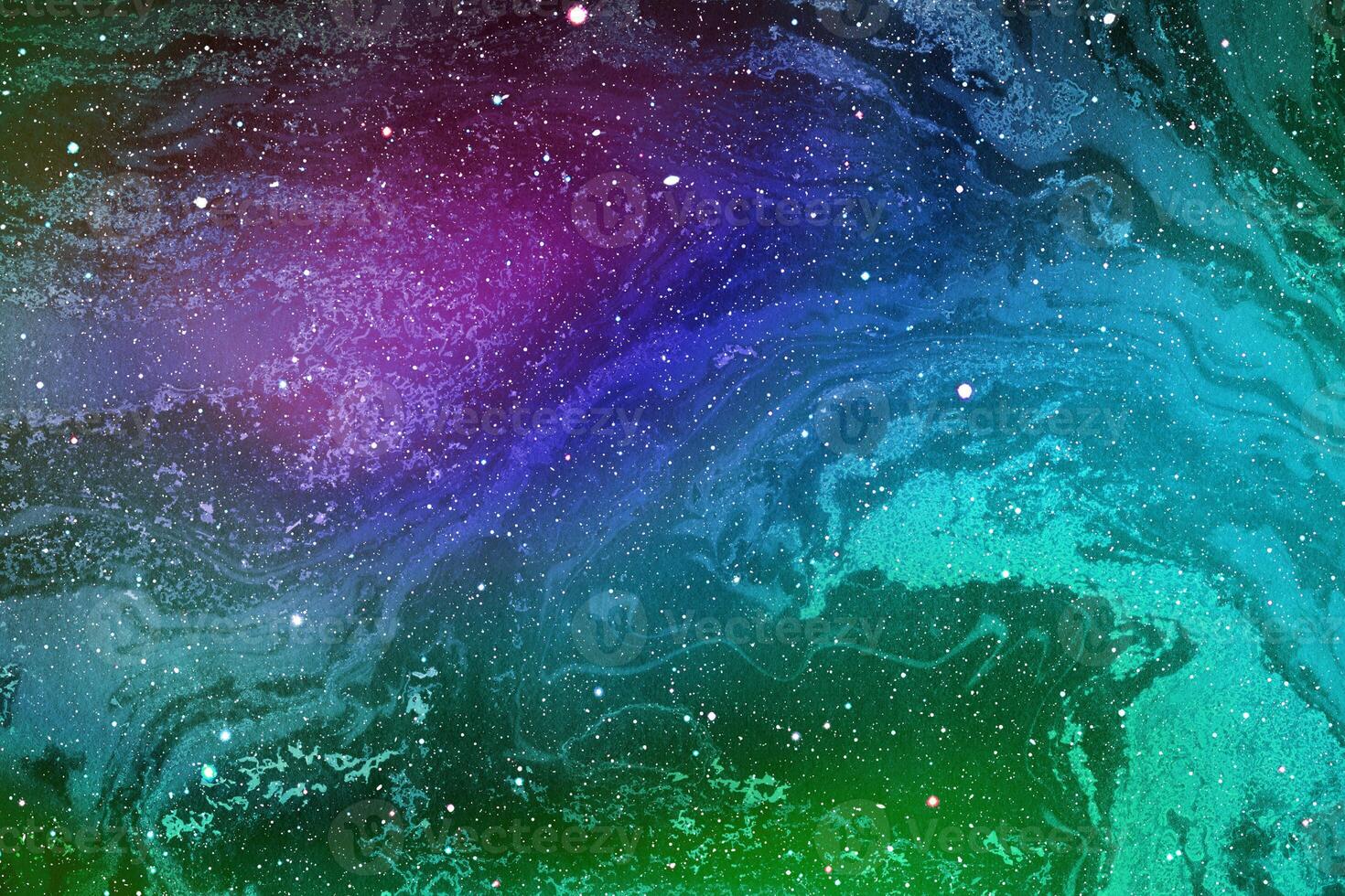 fundo de galáxias abstratas com estrelas e planetas com motivos coloridos do céu do espaço noturno do universo foto