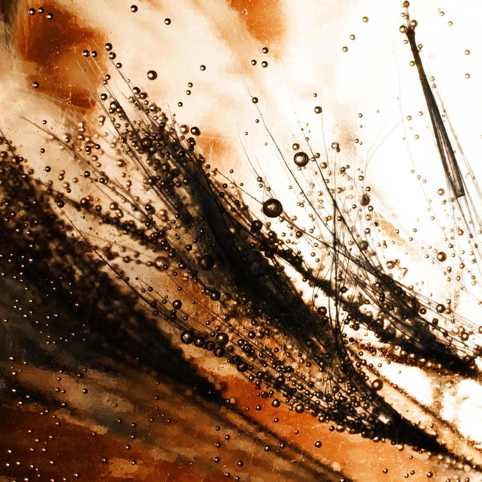 laranja e mar negro gota aérea manhã água zoom detalhe padrão textura chuvoso natural. foto