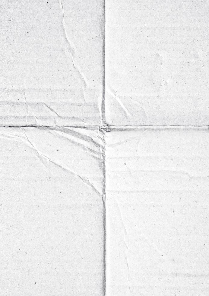 papel dobrado para textura de pôster. modelo de papel amassado e enrugado branco em branco para segundo plano. papel cheio de poeira para sobreposição foto