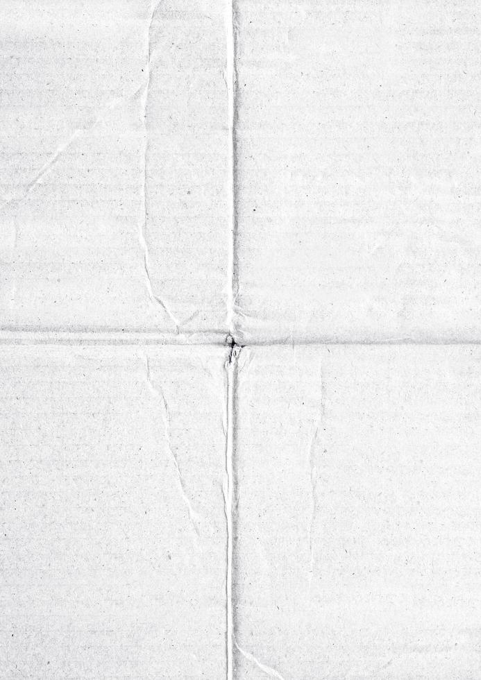 papel dobrado para textura de pôster. modelo de papel amassado e enrugado branco em branco para segundo plano. papel cheio de poeira para sobreposição foto
