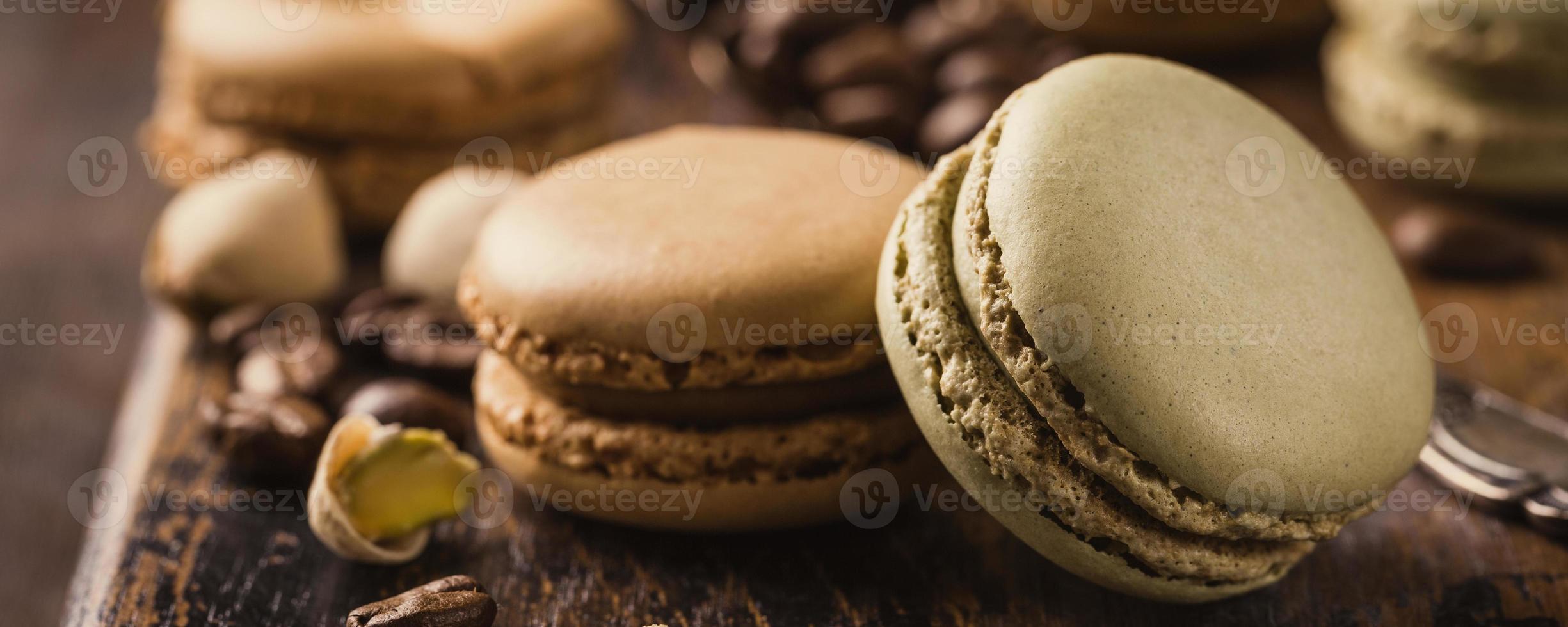 macarons de café francês foto