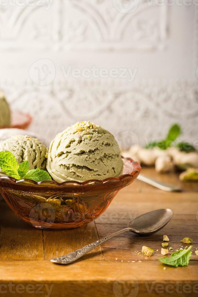 sorvete de pistache foto