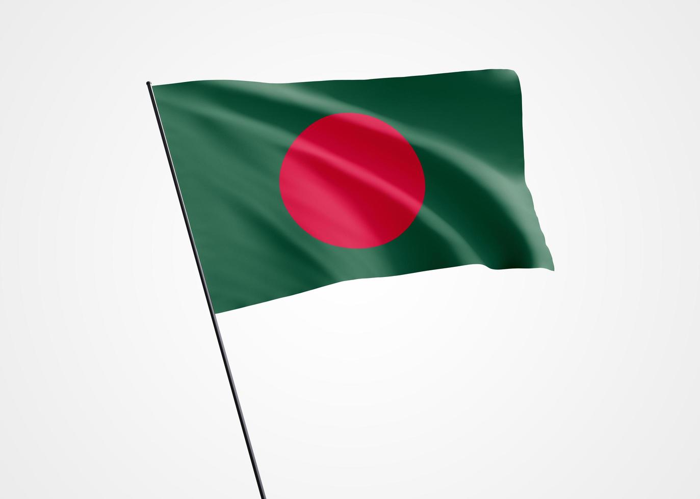 Bandeira de Bangladesh voando alto no fundo branco e isolado. 26 de março, dia da independência de Bangladesh. coleção da bandeira nacional do mundo coleção da bandeira nacional do mundo foto