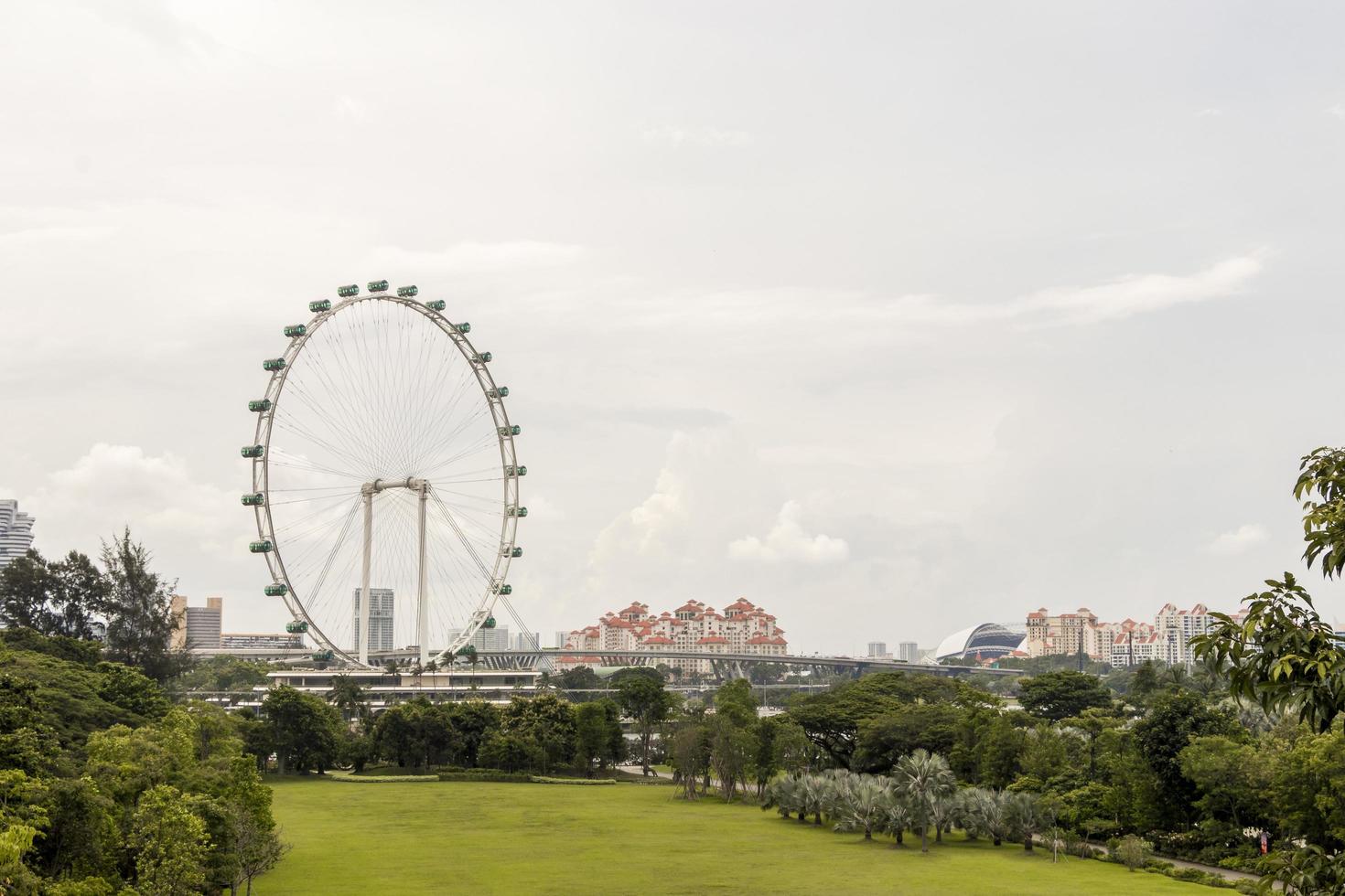 flyer de cingapura com jardins à beira da baía. foto