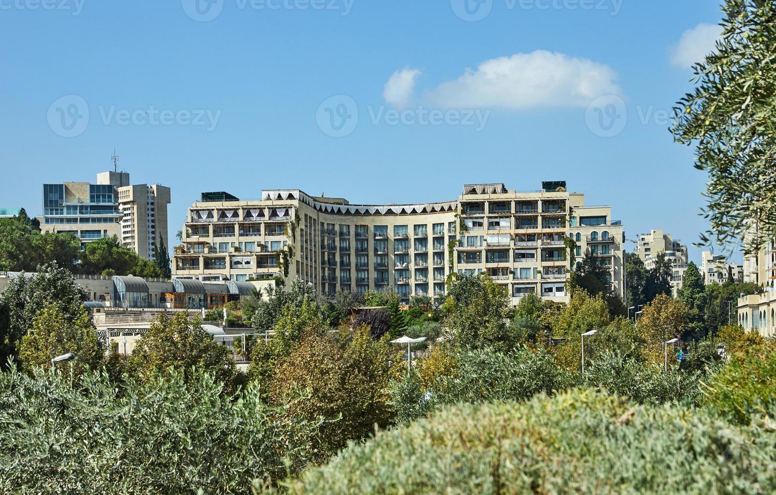 vista do distrito de jerusalém de yemin moshe, outubro de 2019 foto