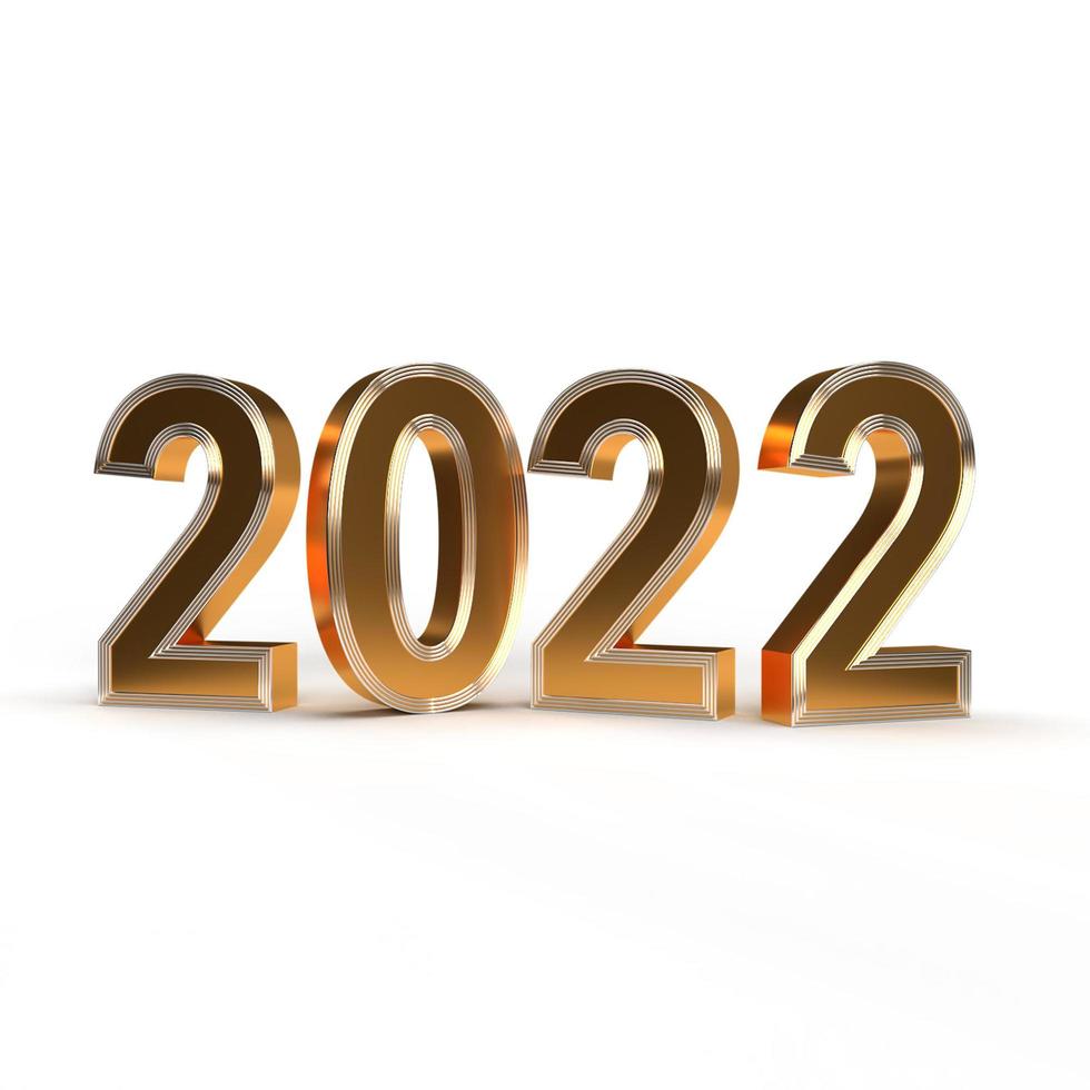 conceito de design criativo do ano novo 2022 - imagem renderizada em 3D foto
