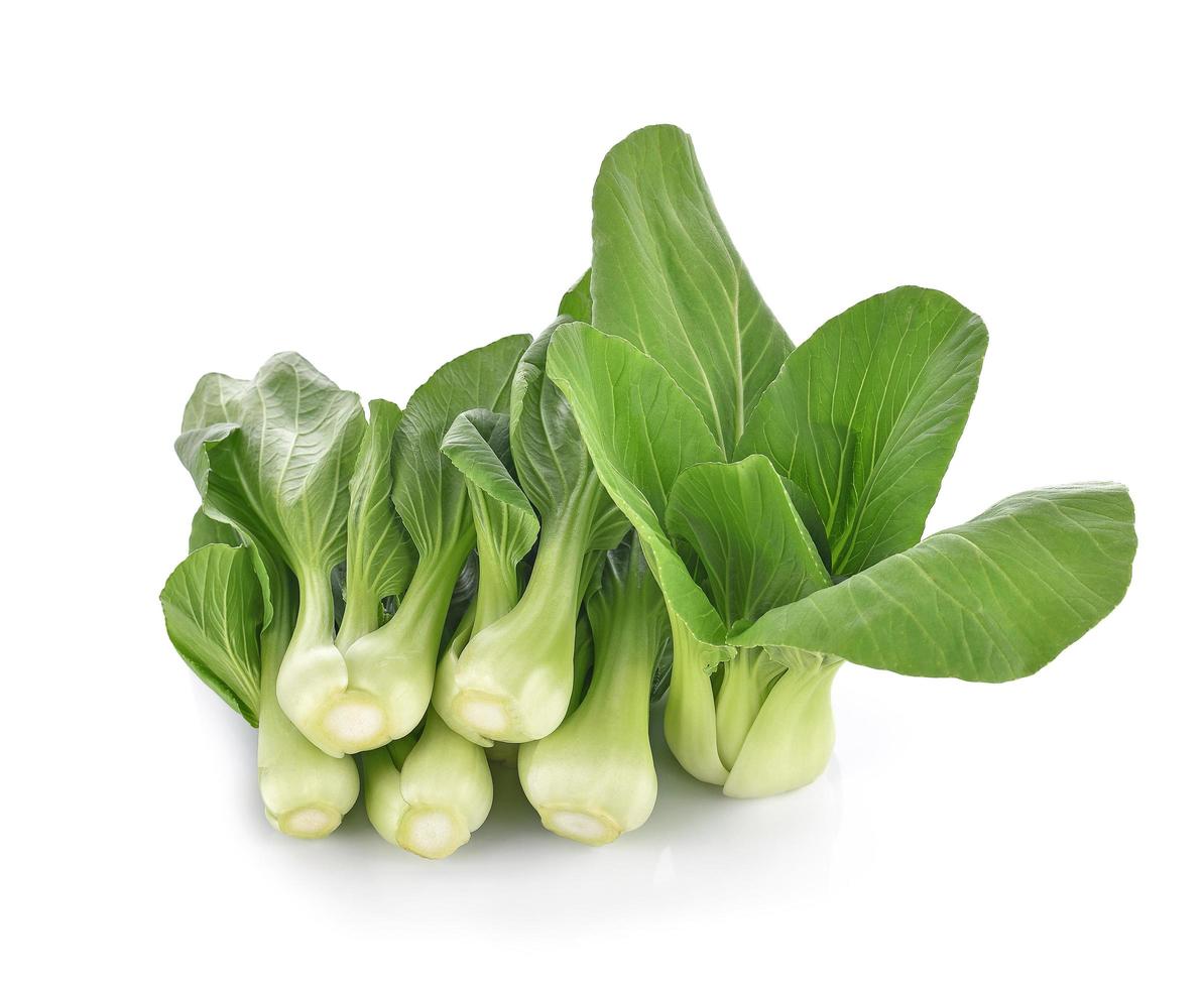 bok choy vegetal em fundo branco foto