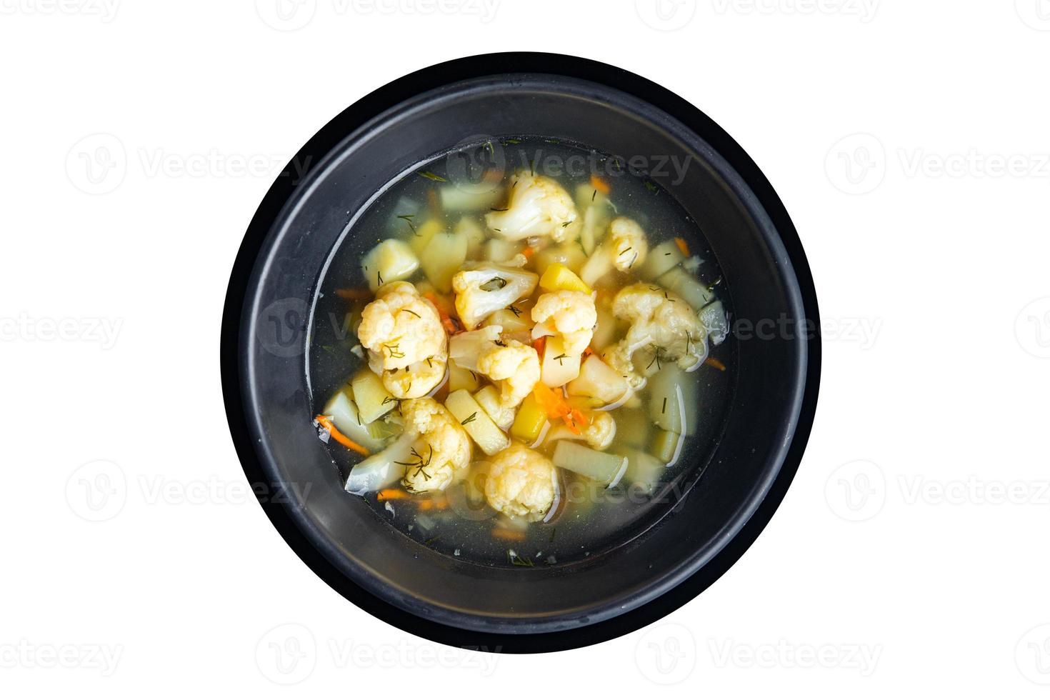 sopa de couve-flor caldo de legumes primeiro prato refeição saudável foto