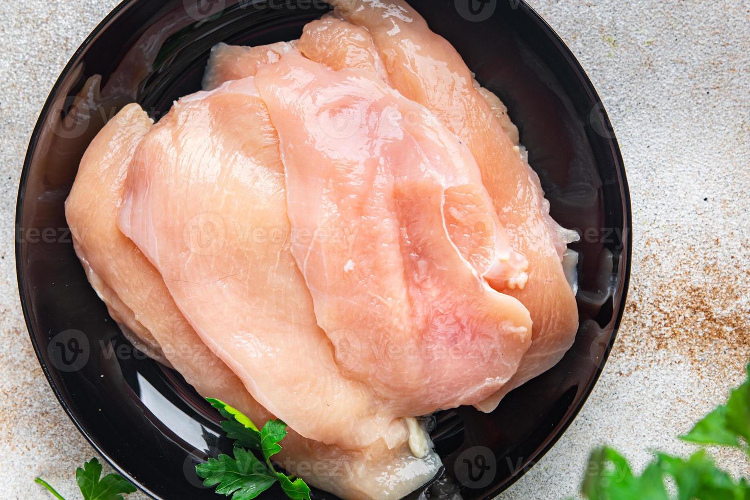 tiras de frango cru fatias de peito frango refeição dieta lanche fundo foto