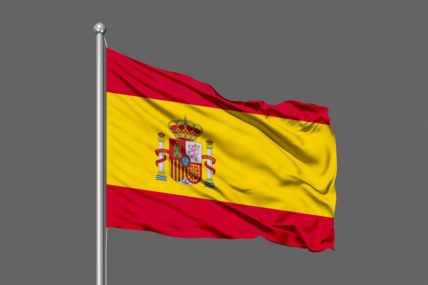 Espanha acenando ilustração de bandeira em fundo cinza foto