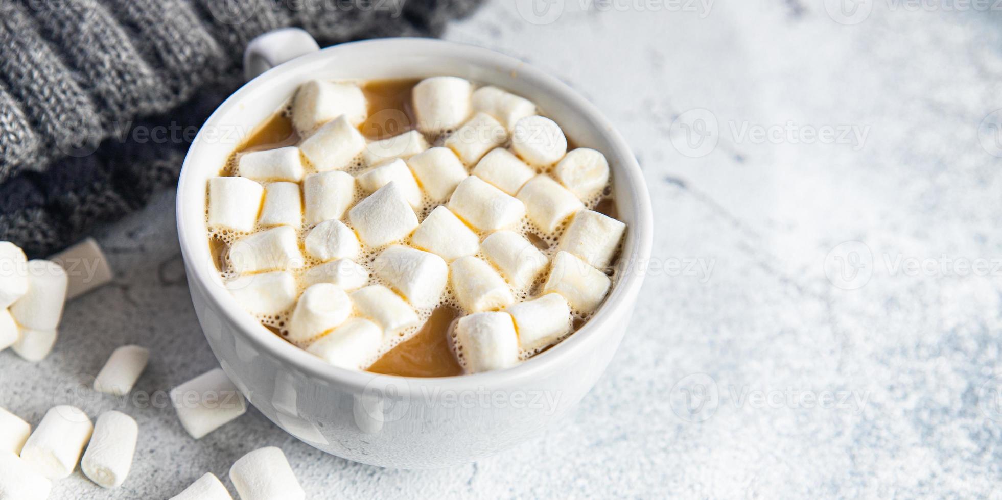 chocolate quente com marshmallows café quente bebida doce bebida foto