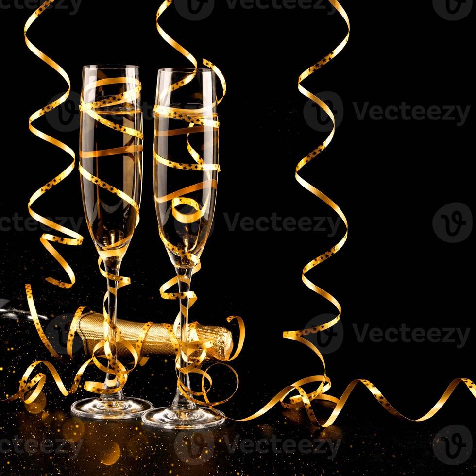 fundo de celebração de ano novo com champanhe foto