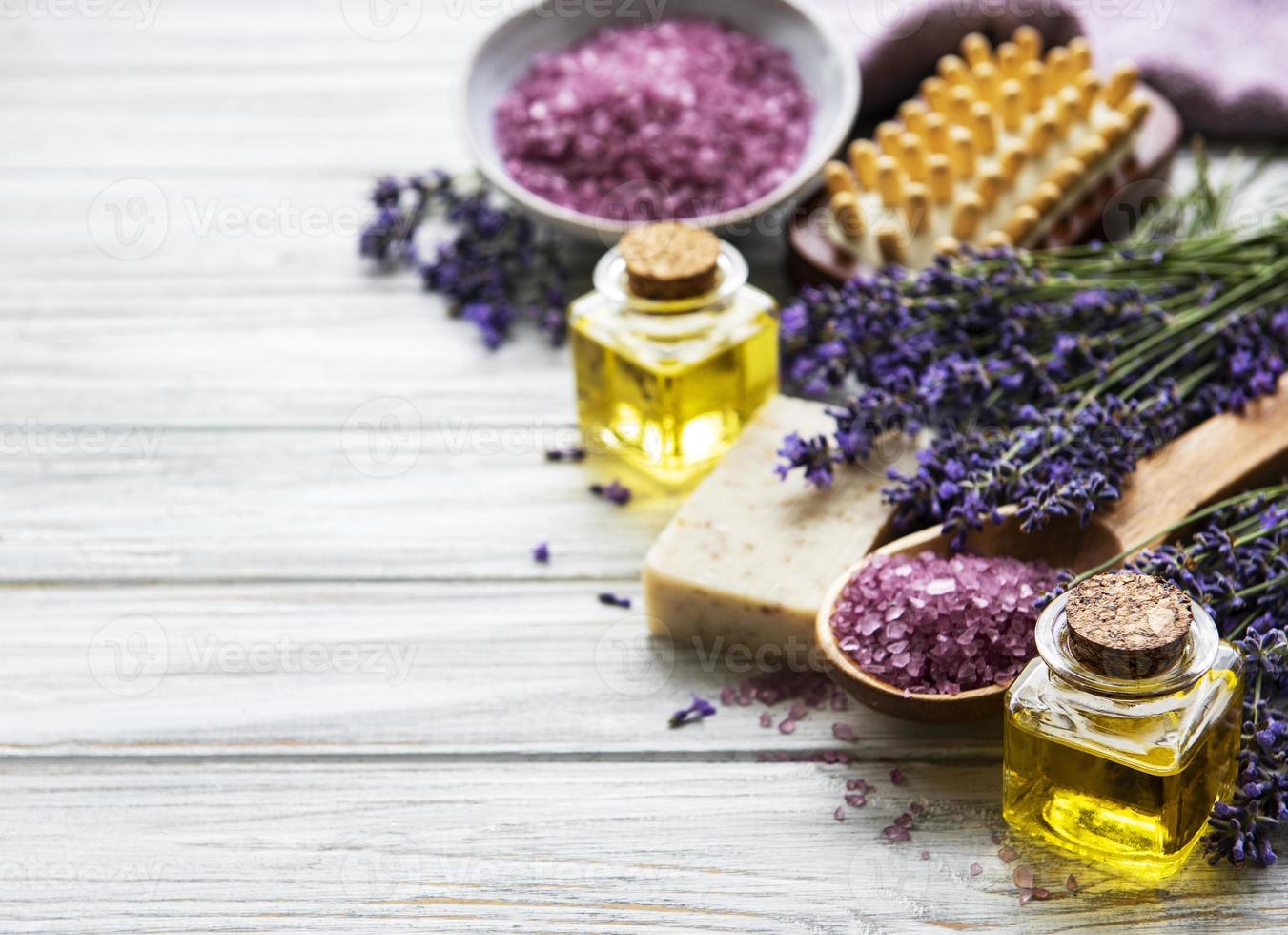 cosmético spa orgânico natural com lavanda. foto