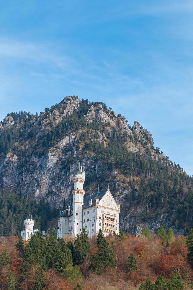 castelo neuschwanstein em um lindo outono, fussen, bavaria, alemanha foto