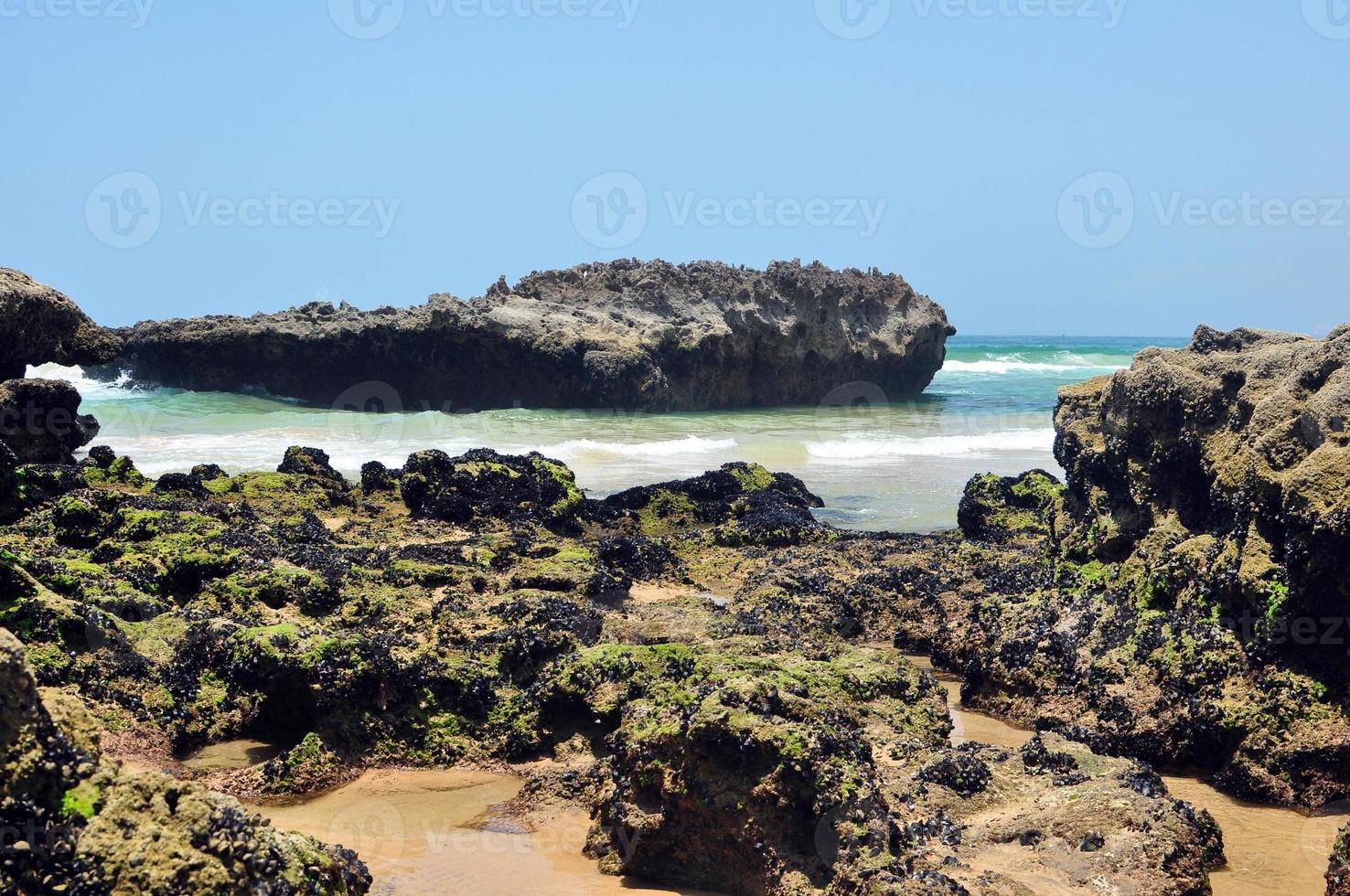 paisagem da praia de taghazout foto