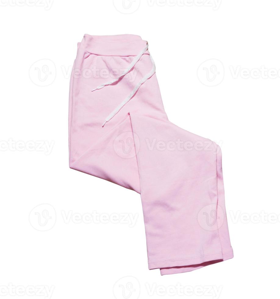 calça esporte rosa dobrada isolada isolada foto