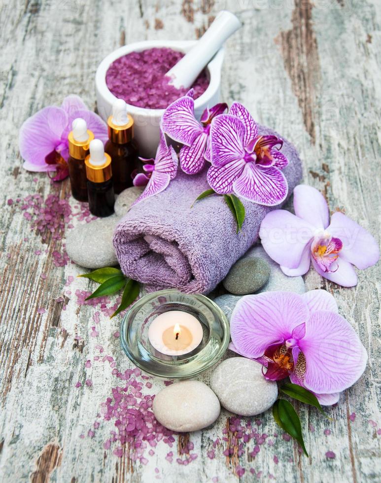 produtos spa com orquídeas foto