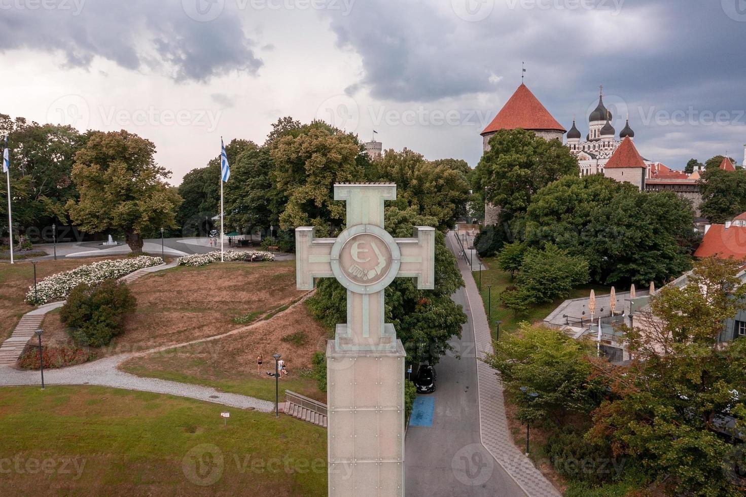 vista aérea da Praça da Liberdade em Tallinn, Estônia. foto