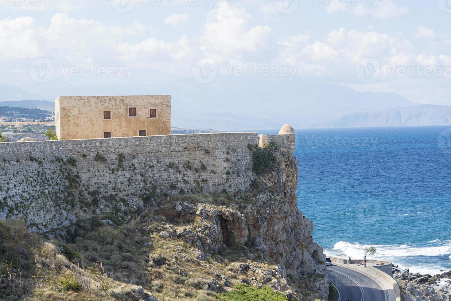 bastião da cidadela fortezza na cidade de rethymno, creta, grécia foto