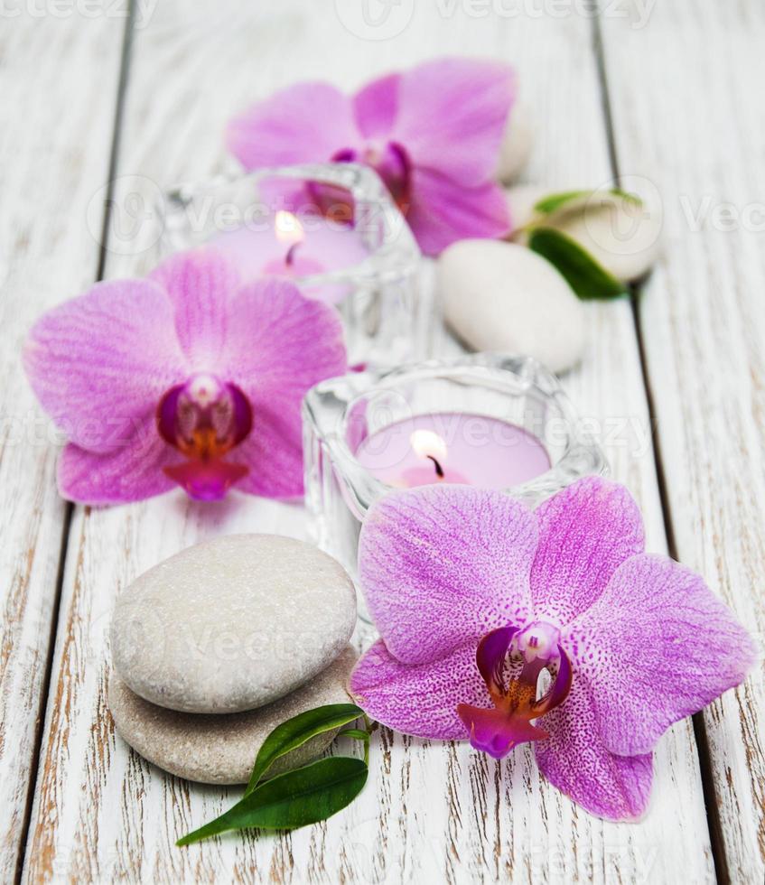 conceito de spa com orquídeas foto