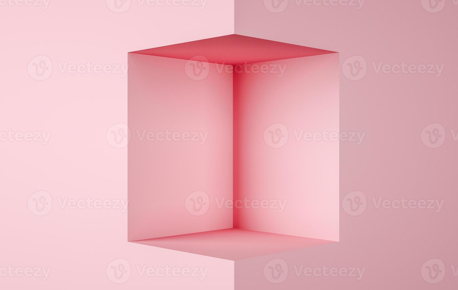 fundo de exibição de estágio de renderização 3D, cor rosa foto