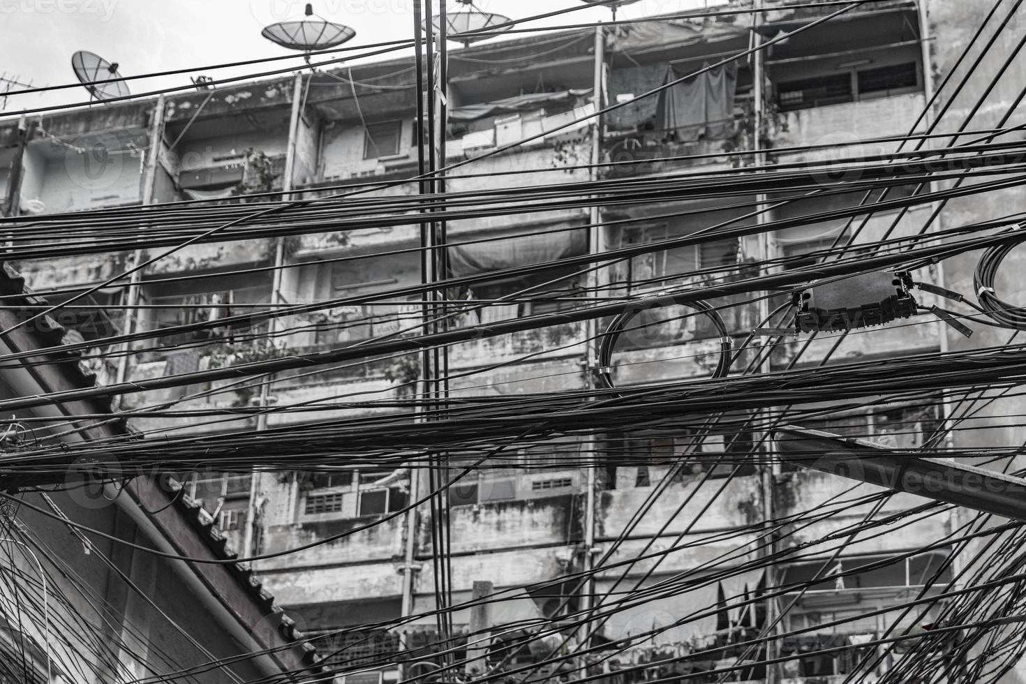 cabo caos tailandês poder pólo bangkok tailândia preto e branco. foto