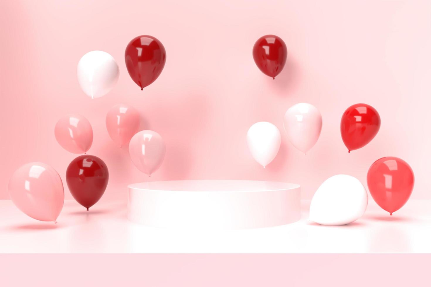 decoração de balão de palco de aniversário 3d luxo foto