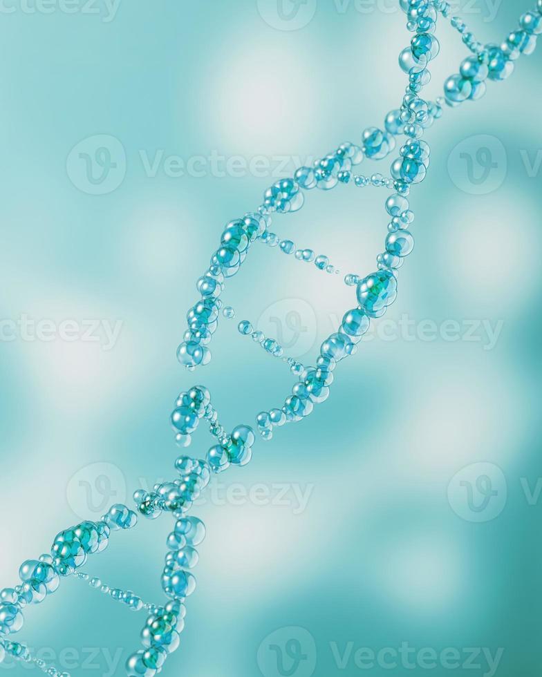 maquete de moléculas de bolha azul, abstrato para ciência ou medicina. renderização em 3D foto