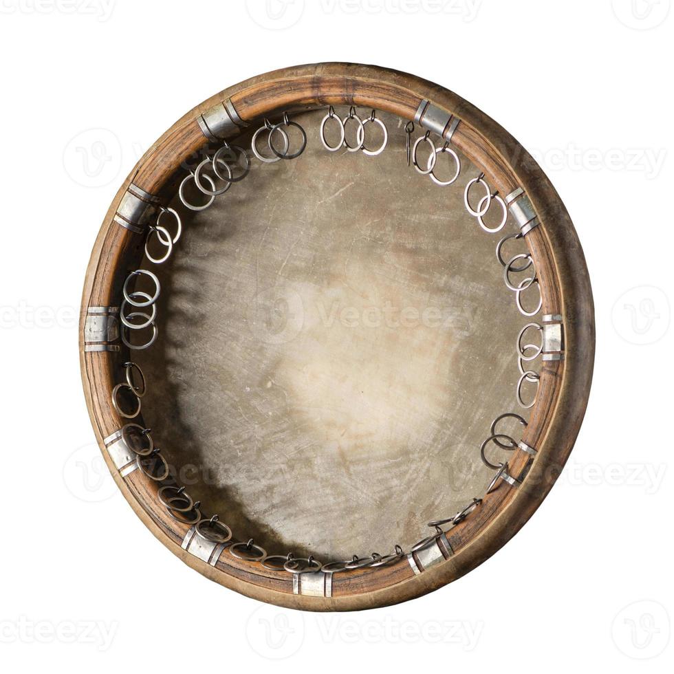 antigo instrumento musical tambor asiático sobre fundo branco. dutar. foto