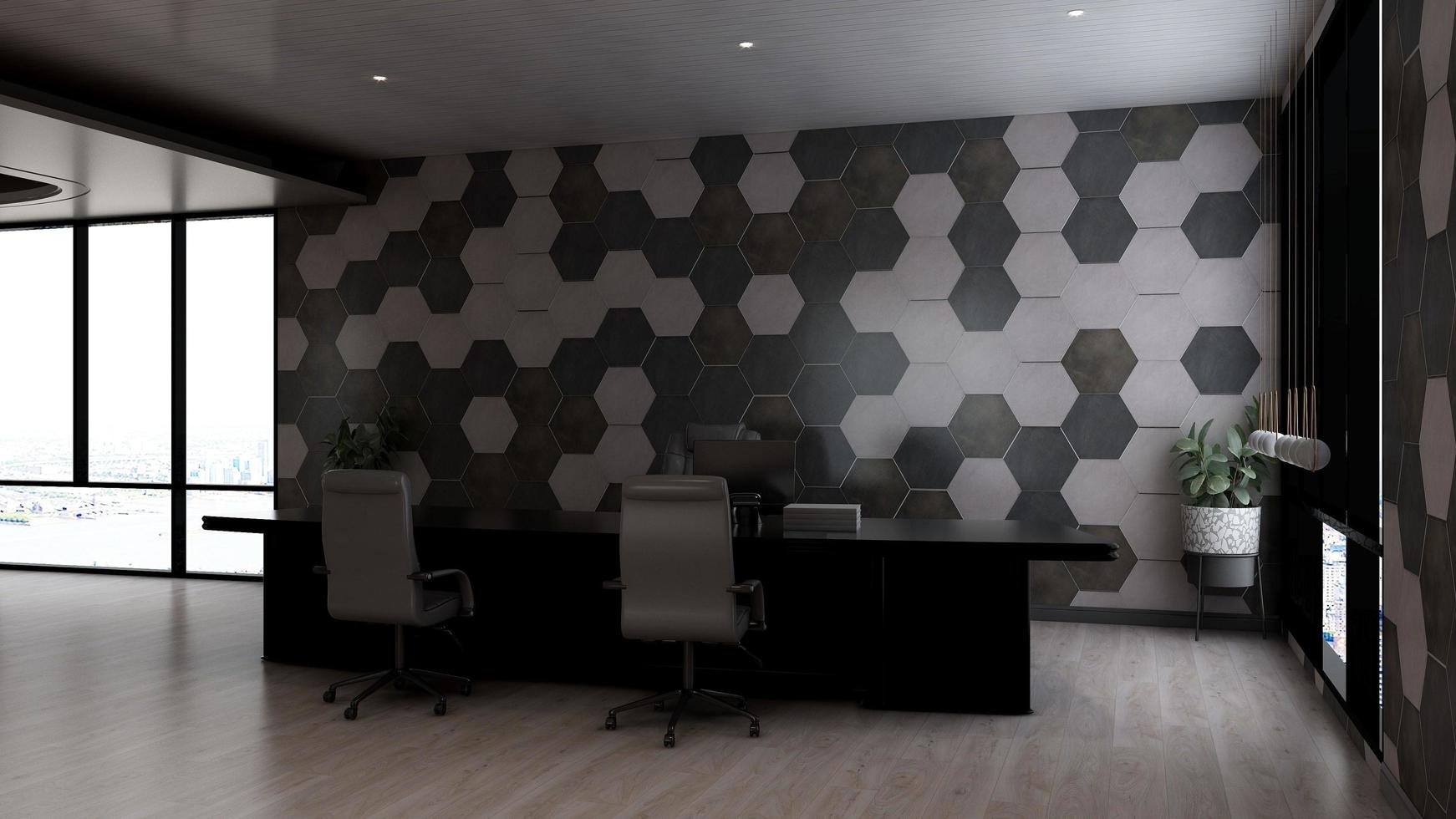3d renderização moderna sala de gerente de escritório de negócios foto