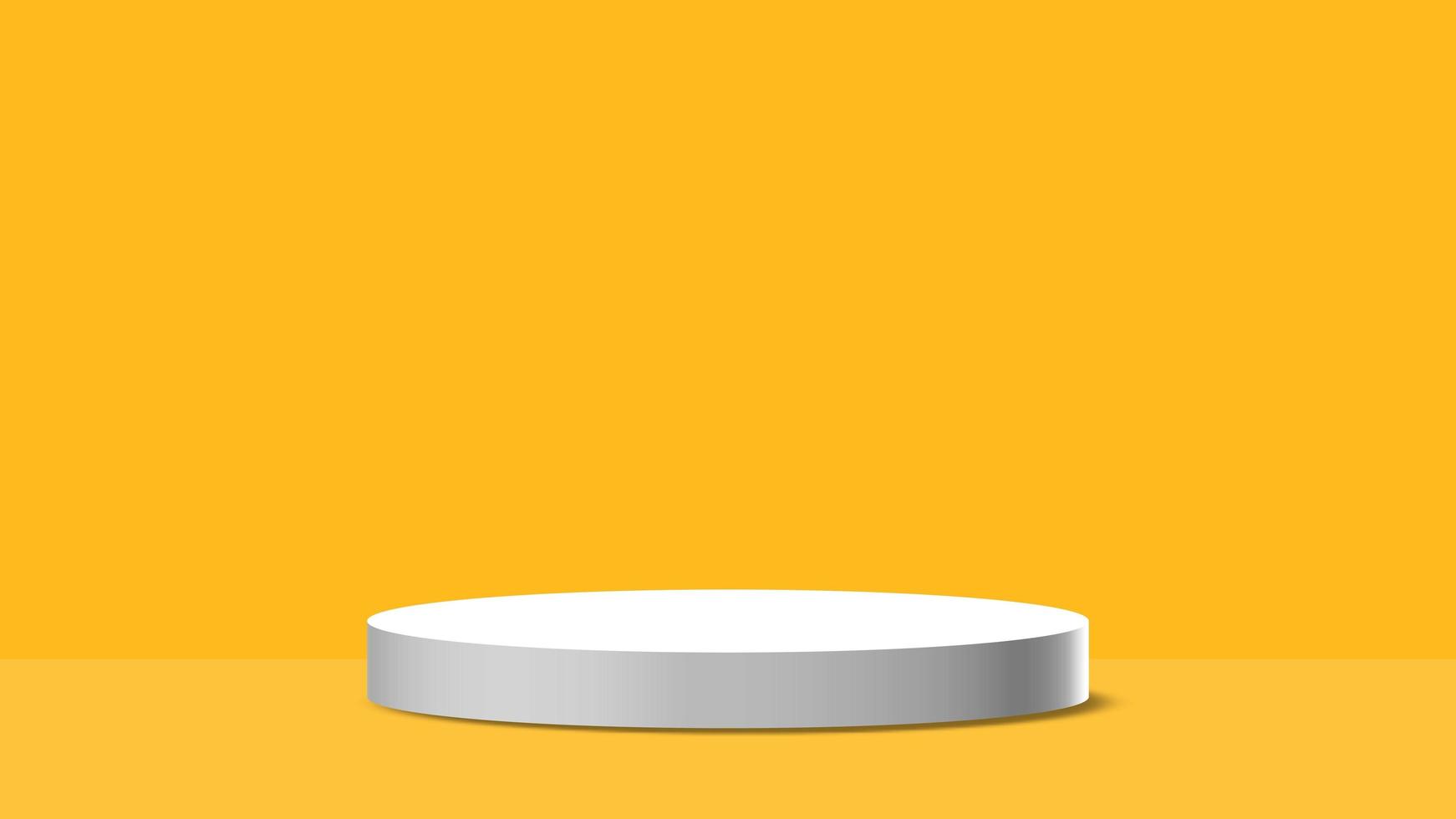 suporte de fundo de produto branco ou pedestal de pódio em exibição vazia com fundo laranja. renderização em 3D foto
