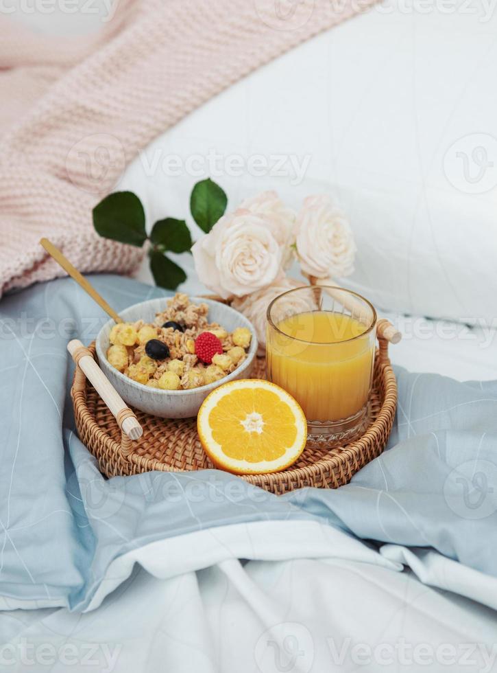 Café da manhã na cama foto