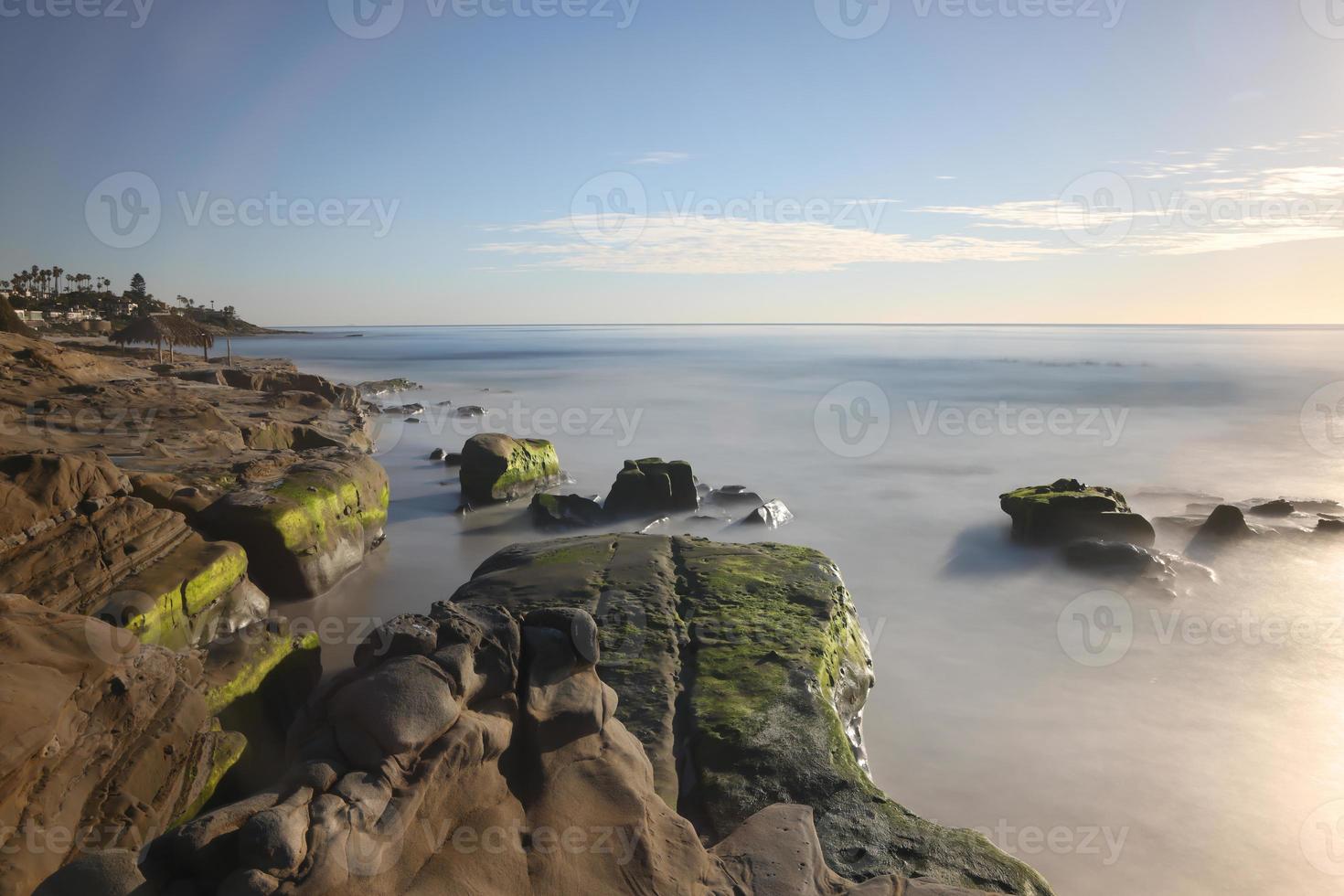 praia de windansea, la jolla, san diego, longa exposição foto