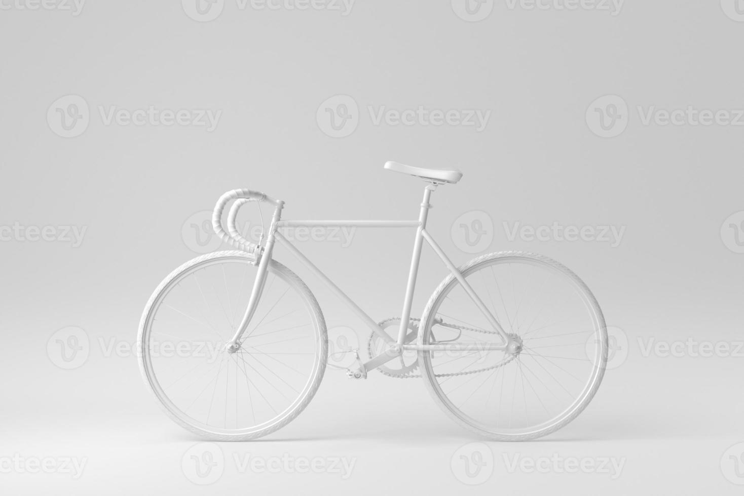 bicicleta de estrada em fundo branco. modelo de design, simulado. renderização 3D. foto