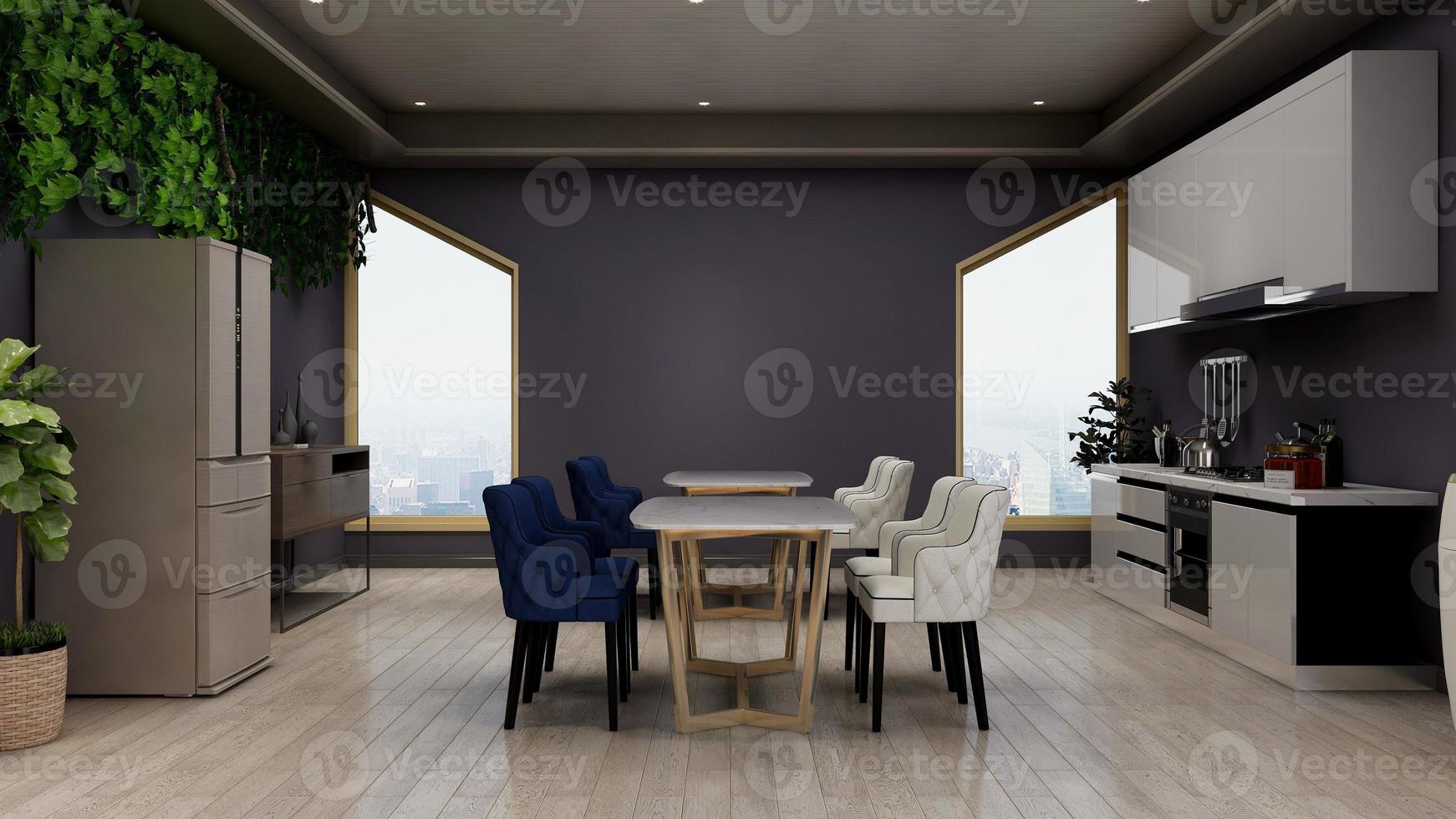 3d renderização da despensa do escritório moderno - conceito de cozinha  minimalista de design de interiores 5521971 Foto de stock no Vecteezy