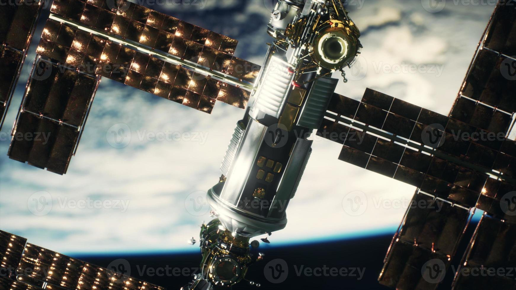 estação espacial internacional sobre os elementos do planeta terra fornecidos pela nasa foto
