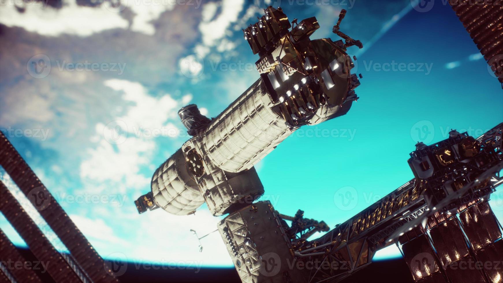 estação espacial internacional sobre os elementos da terra fornecidos pela nasa foto