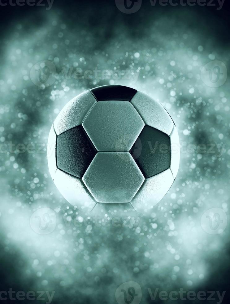 bola de futebol em fumaça com bokeh foto