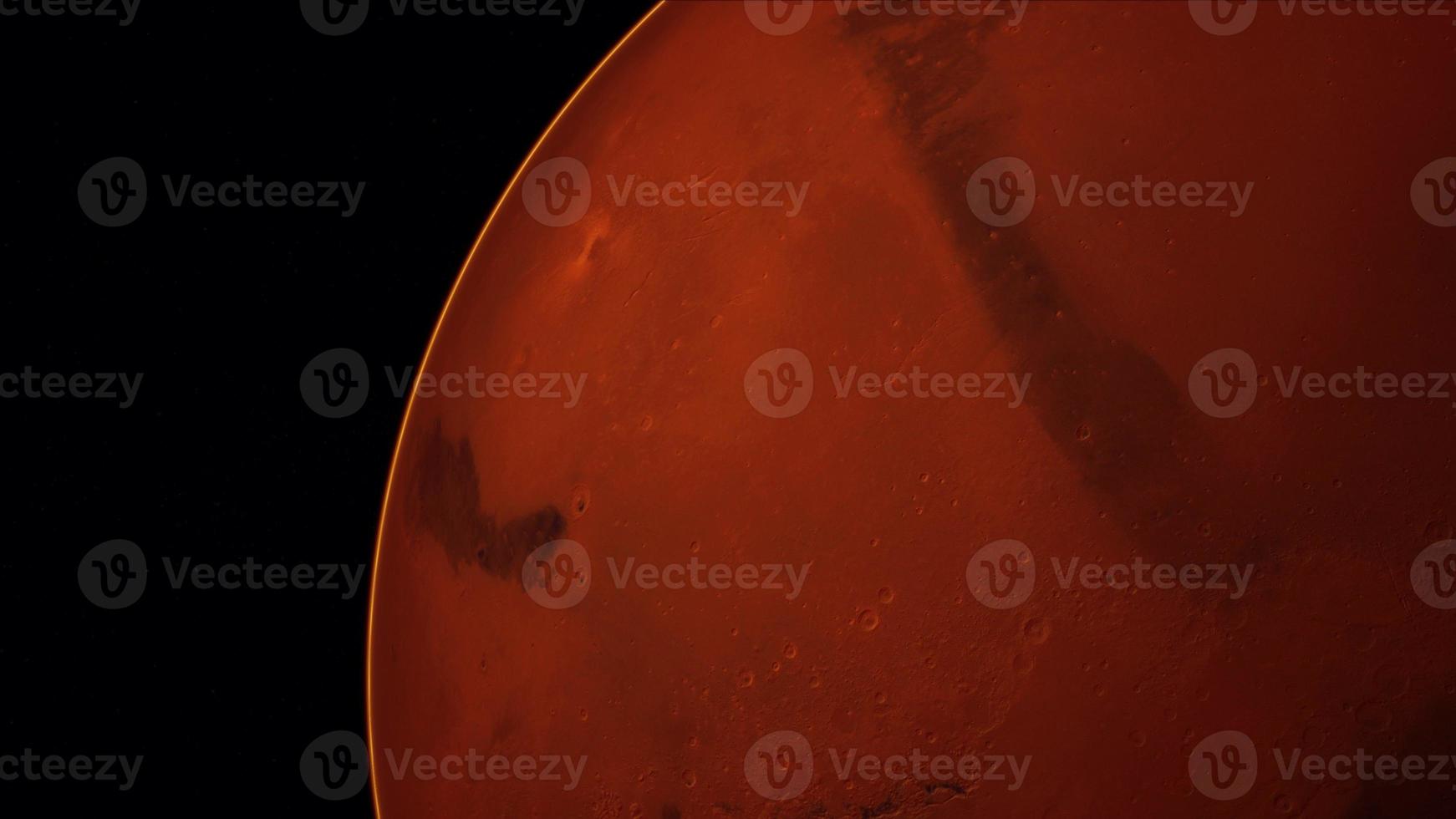 planeta vermelho marte no céu estrelado foto