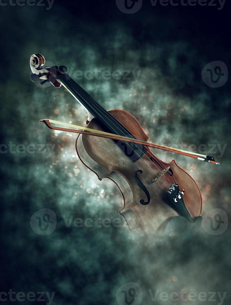 violino em fumaça com bokeh foto