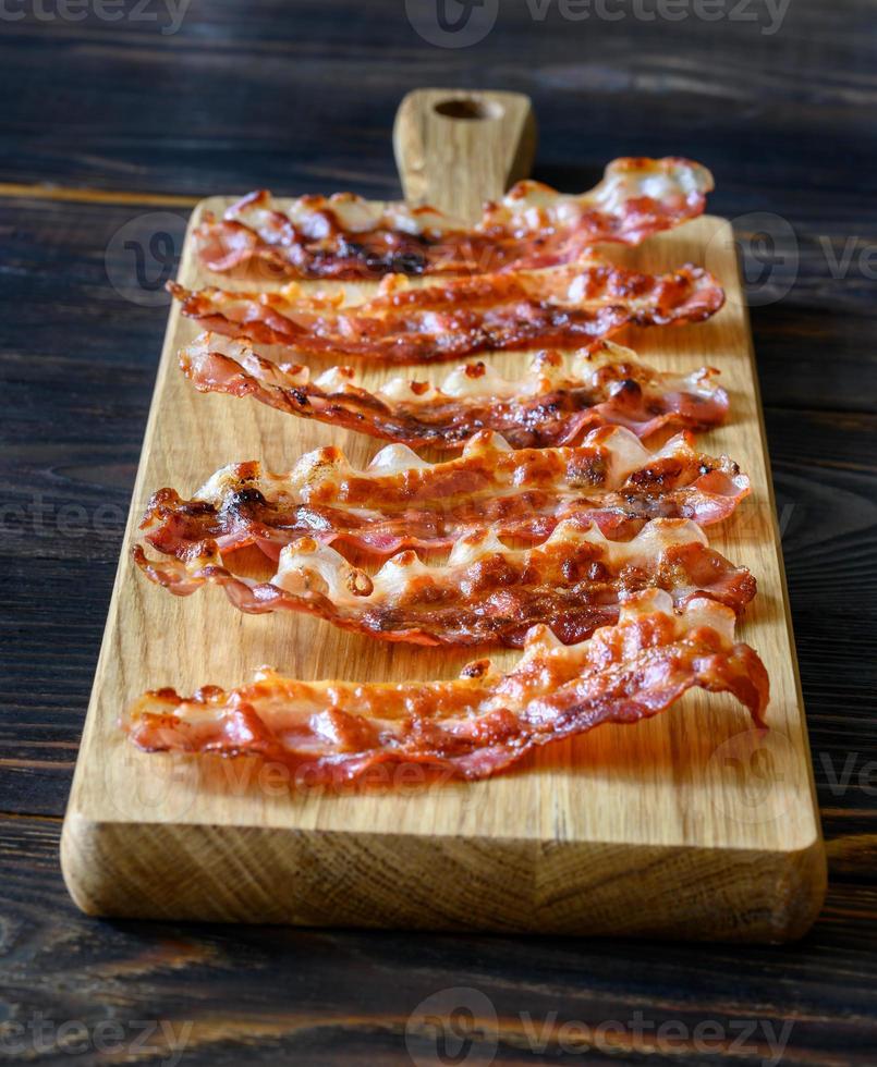 tiras de bacon frito foto
