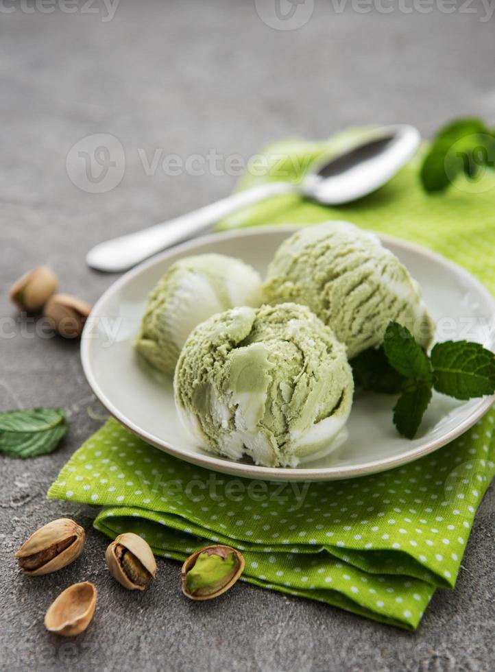 sorvete de pistache e hortelã foto