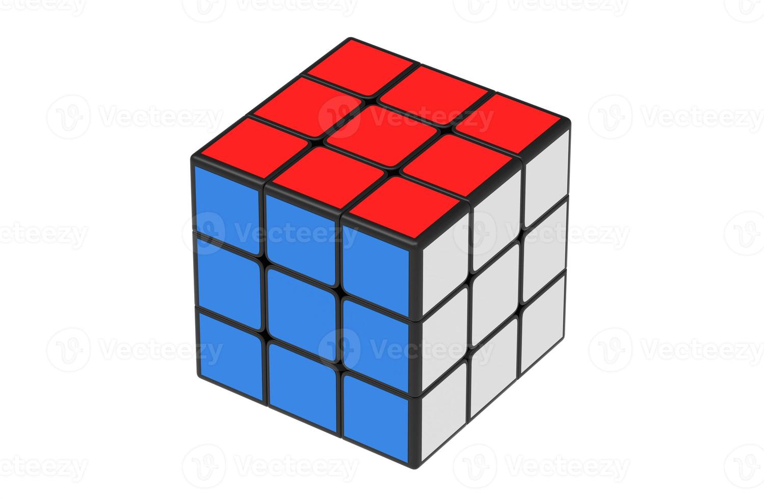 ilustração 3d de cores de quebra-cabeça de cubo mágico foto