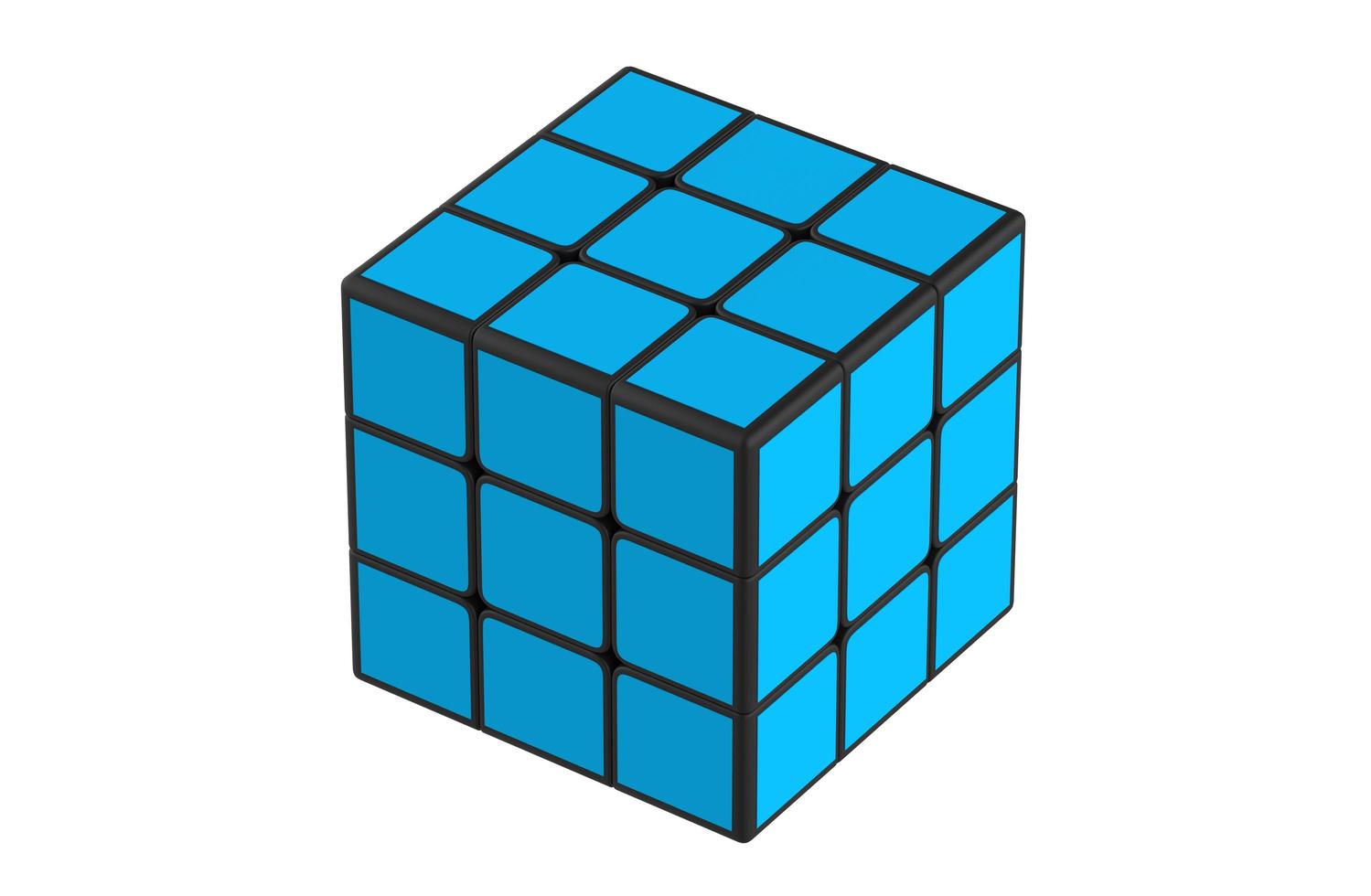 ilustração 3d de cores de quebra-cabeça de cubo mágico foto