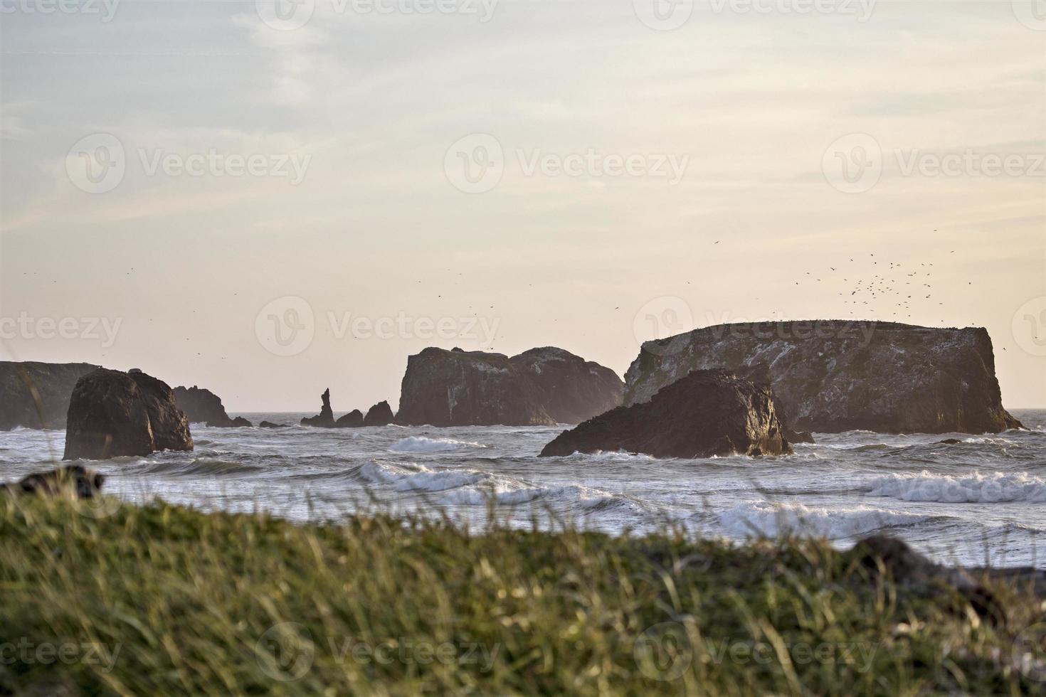 pôr do sol bandon oregon foto