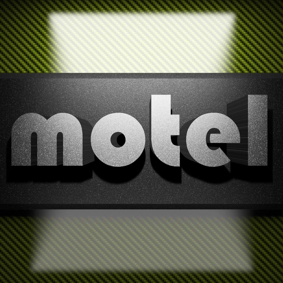 palavra motel de ferro em carbono foto