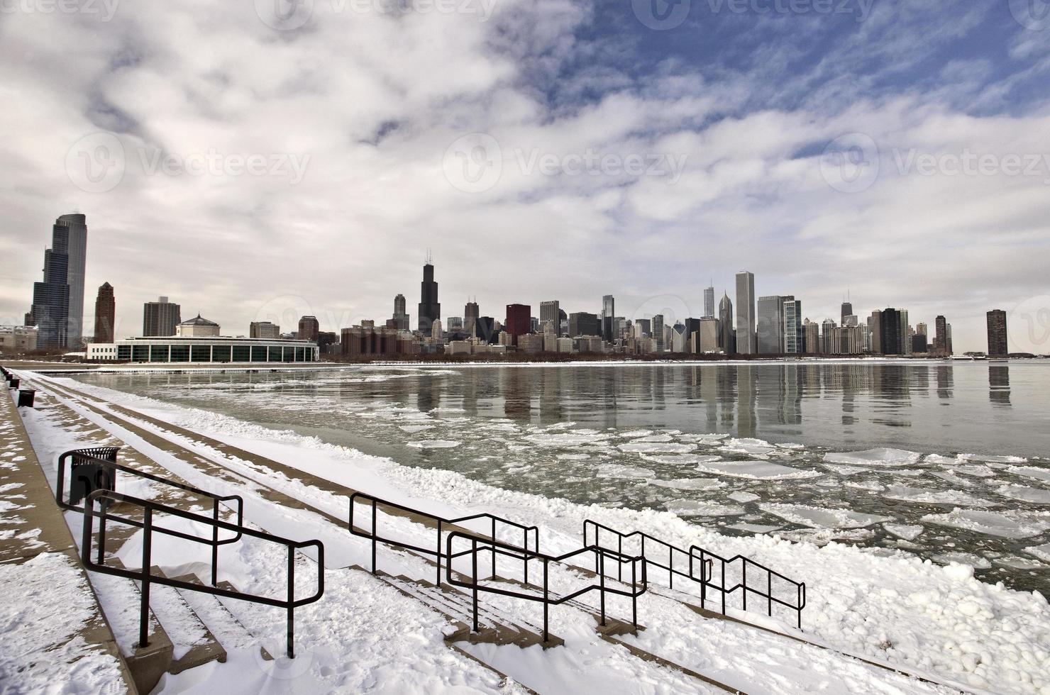 chicago centro da cidade lago michigan foto