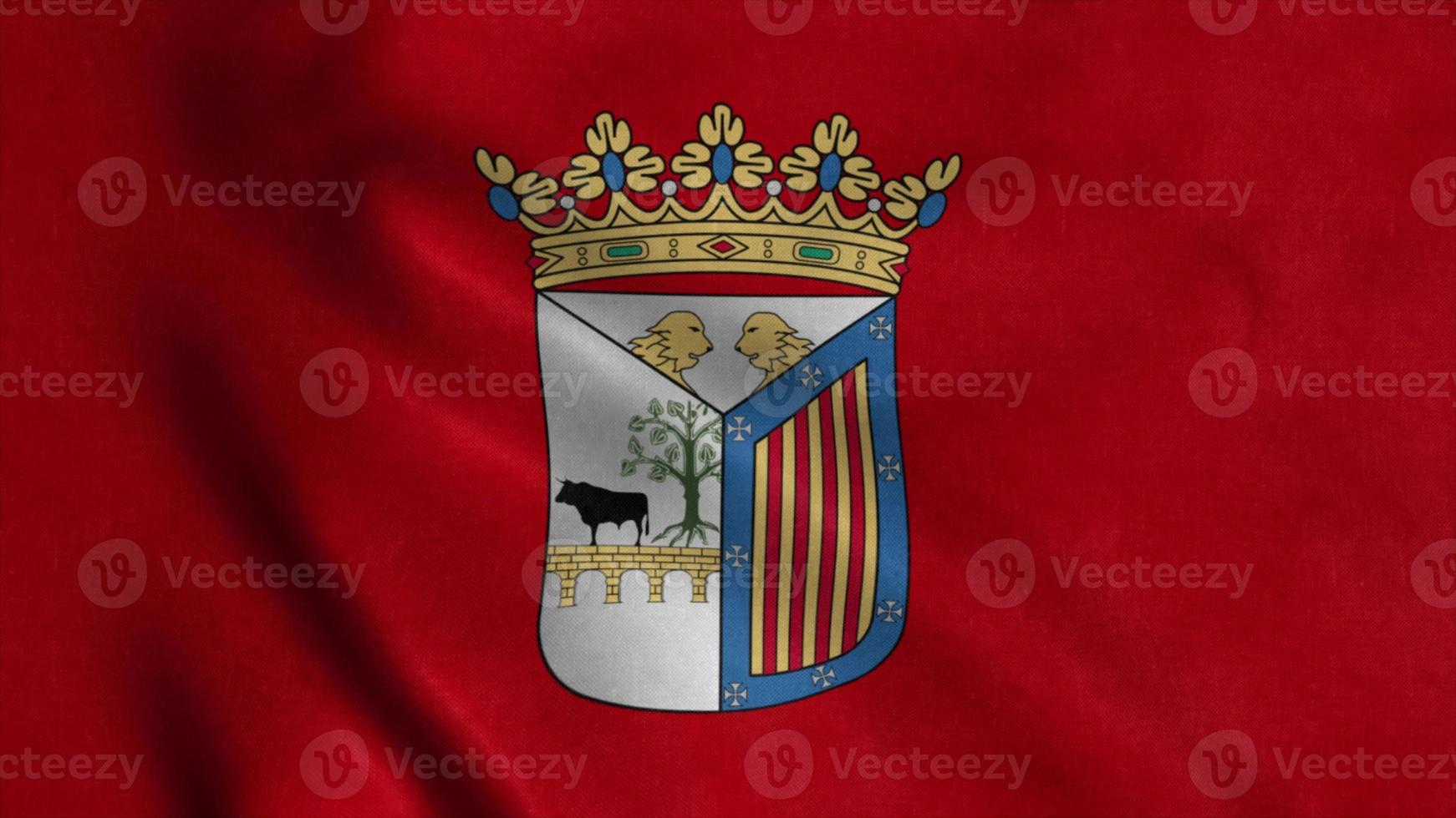 bandeira de salamanca, cidade da espanha, balançando ao vento. fundo de bandeira realista. ilustração 3D foto