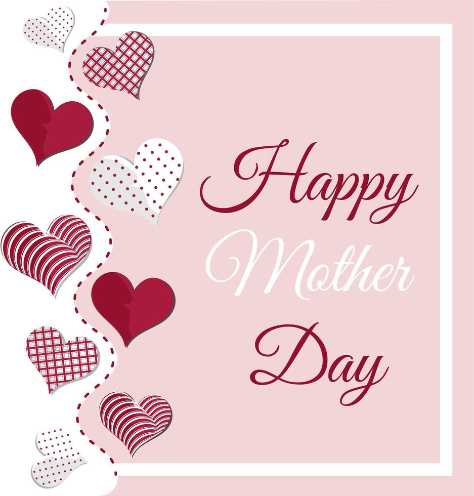 cartão de dia das mães contendo muitos corações adoráveis com a frase hoppy mother day foto
